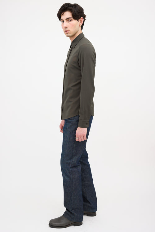 Prada Wool Cuff Logo Shirt