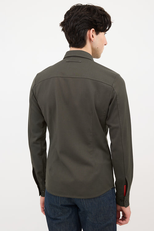 Prada Wool Cuff Logo Shirt