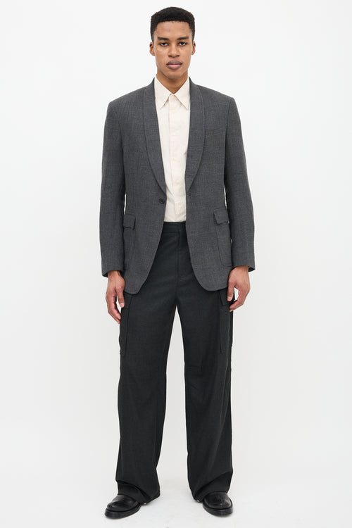 Prada Wool Shawl Collar Blazer