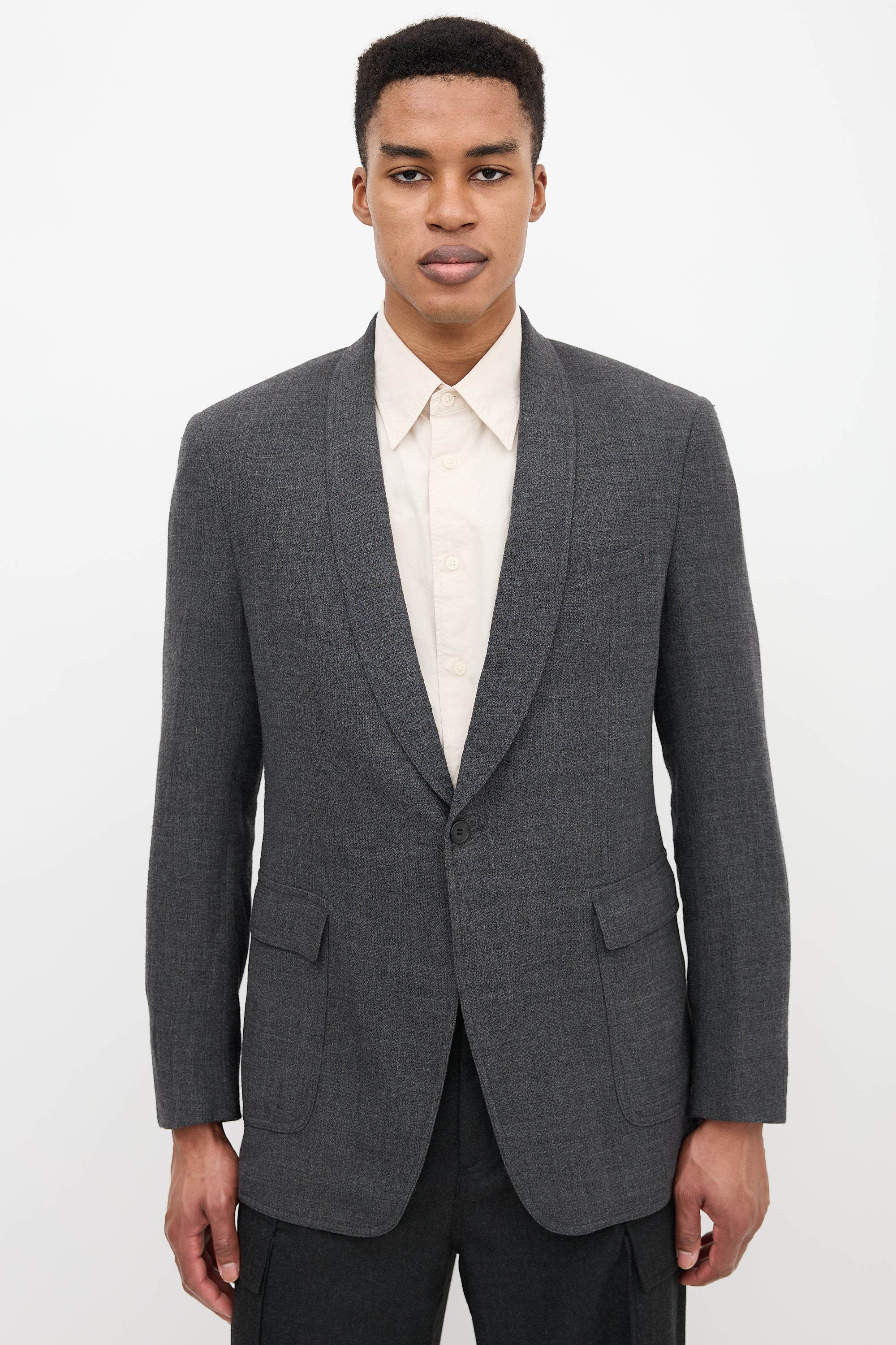 Prada Wool Shawl Collar Blazer