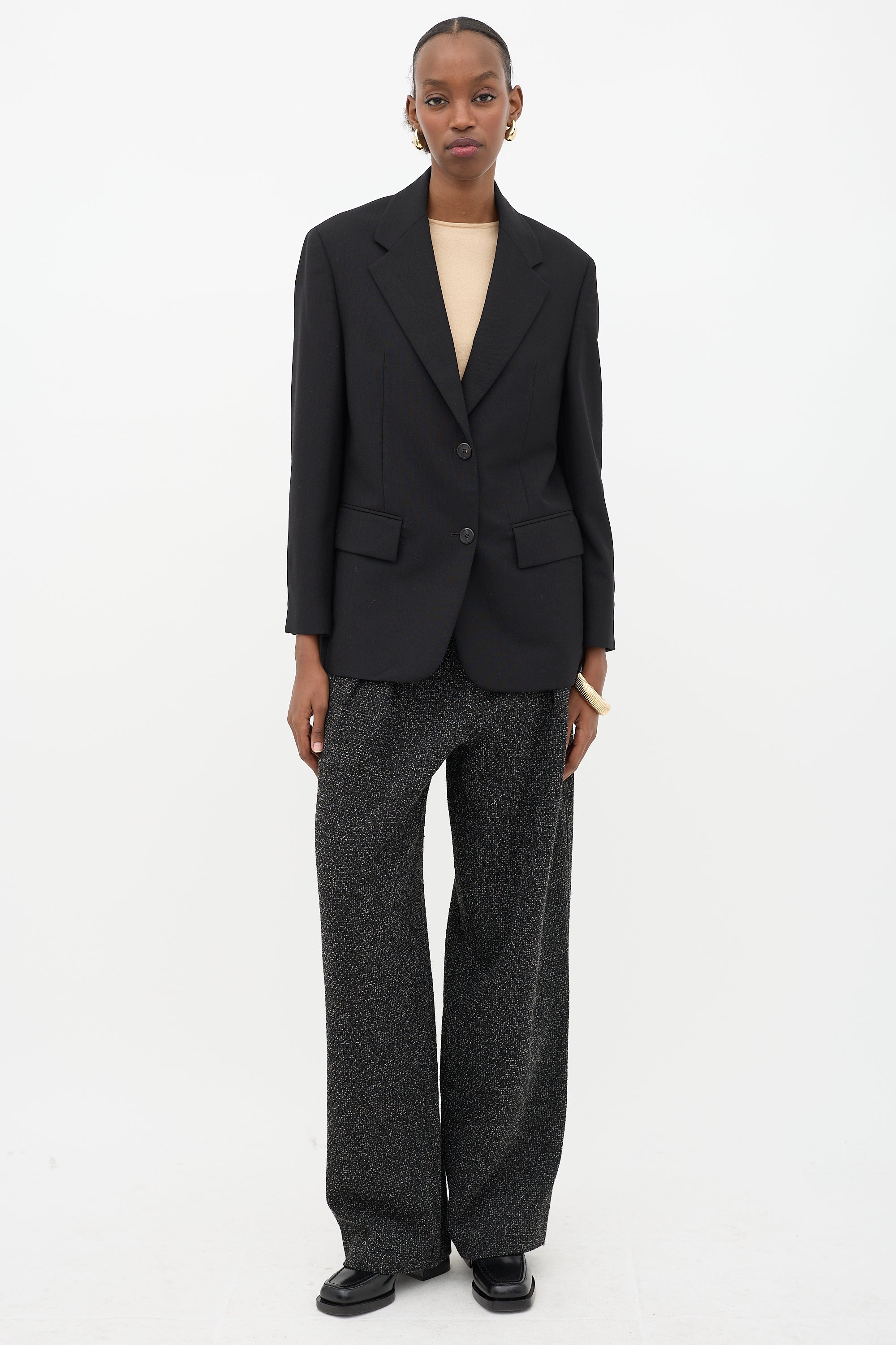 Prada Wool Triangle Applique Blazer