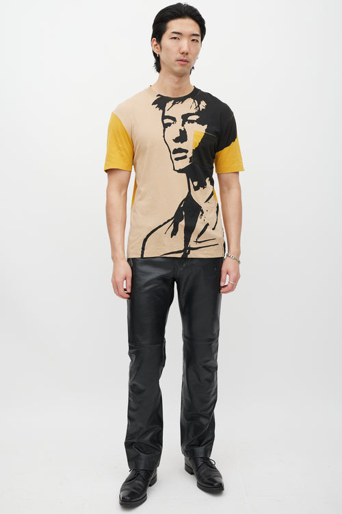 Prada Yellow & Black Face Graphic T-Shirt