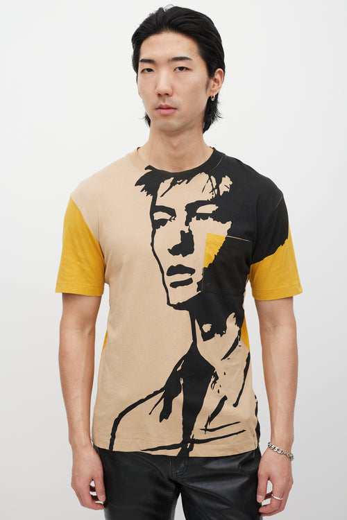 Prada Yellow & Black Face Graphic T-Shirt
