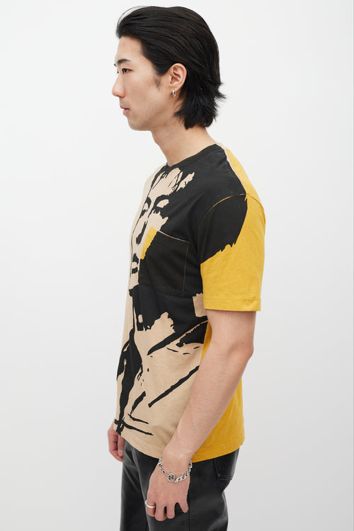 Prada Yellow & Black Face Graphic T-Shirt
