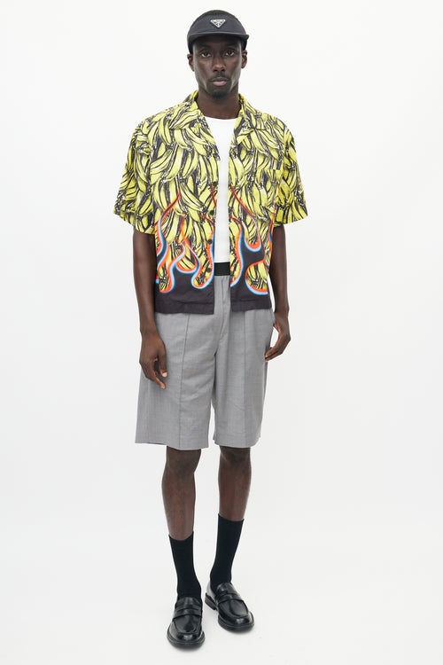 Prada Yellow & Multicolour Banana Flame Shirt