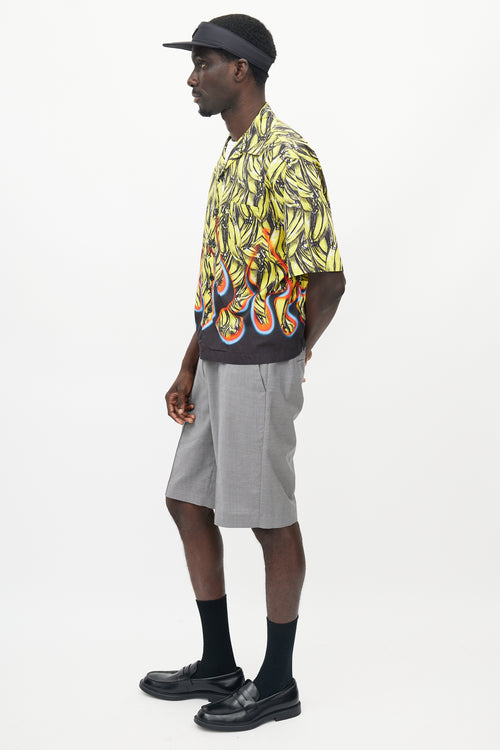 Prada Yellow & Multicolour Banana Flame Shirt