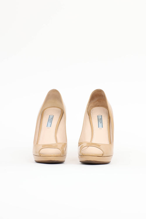 Prada Patent Peep Toe Pump