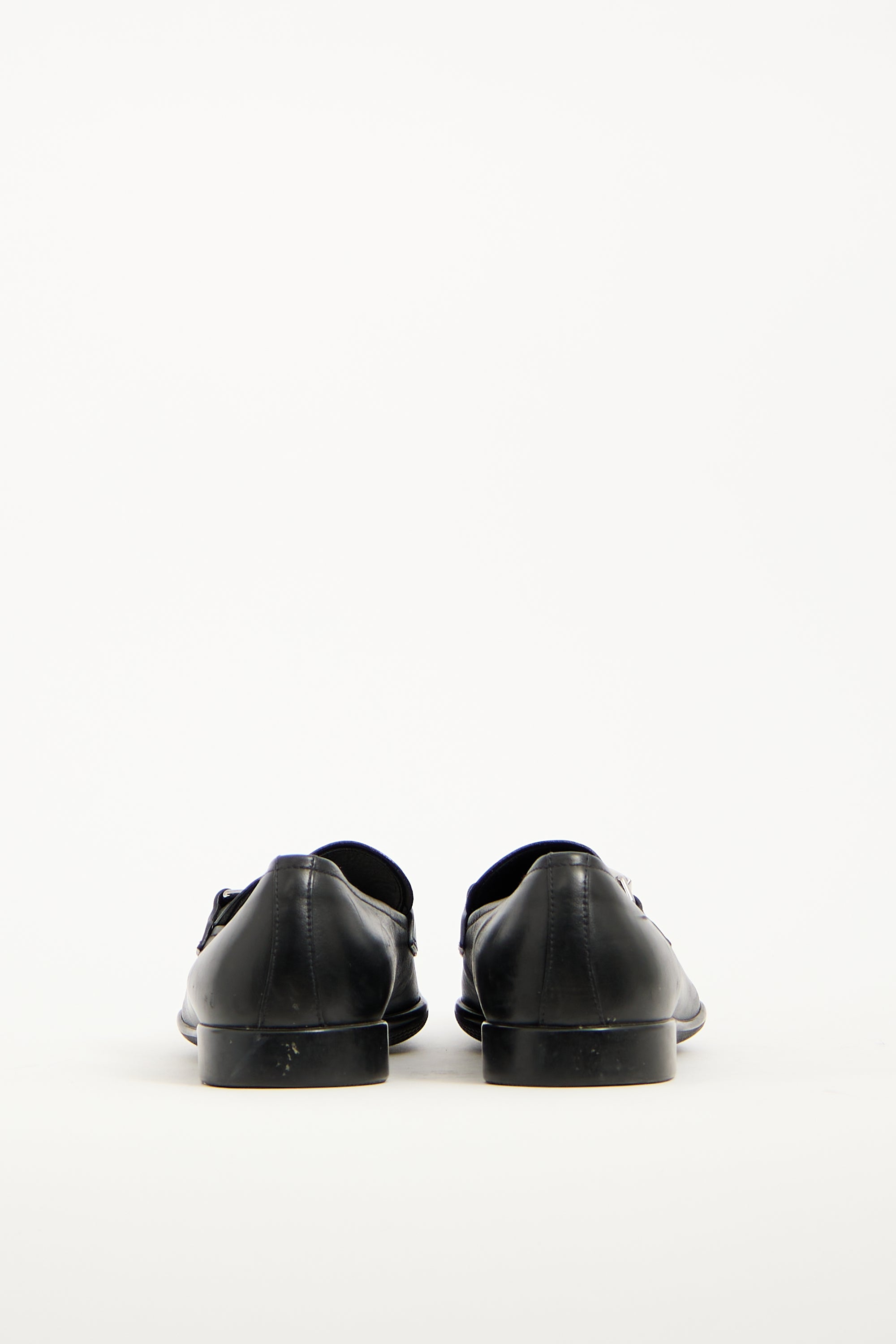 Prada Vintage Black Leather Loafers