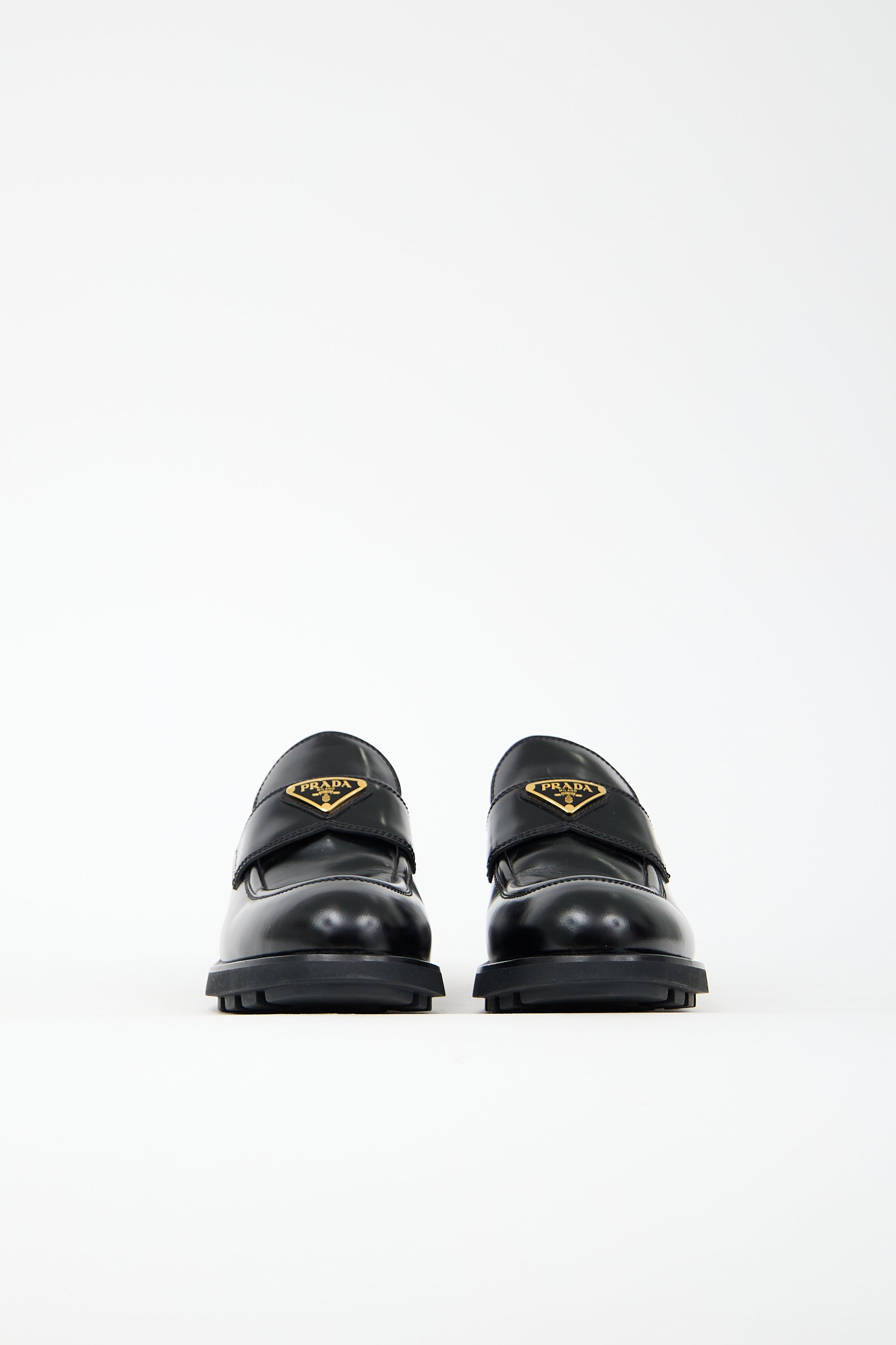 Prada Patent Leather Platfrom Penny Loafer