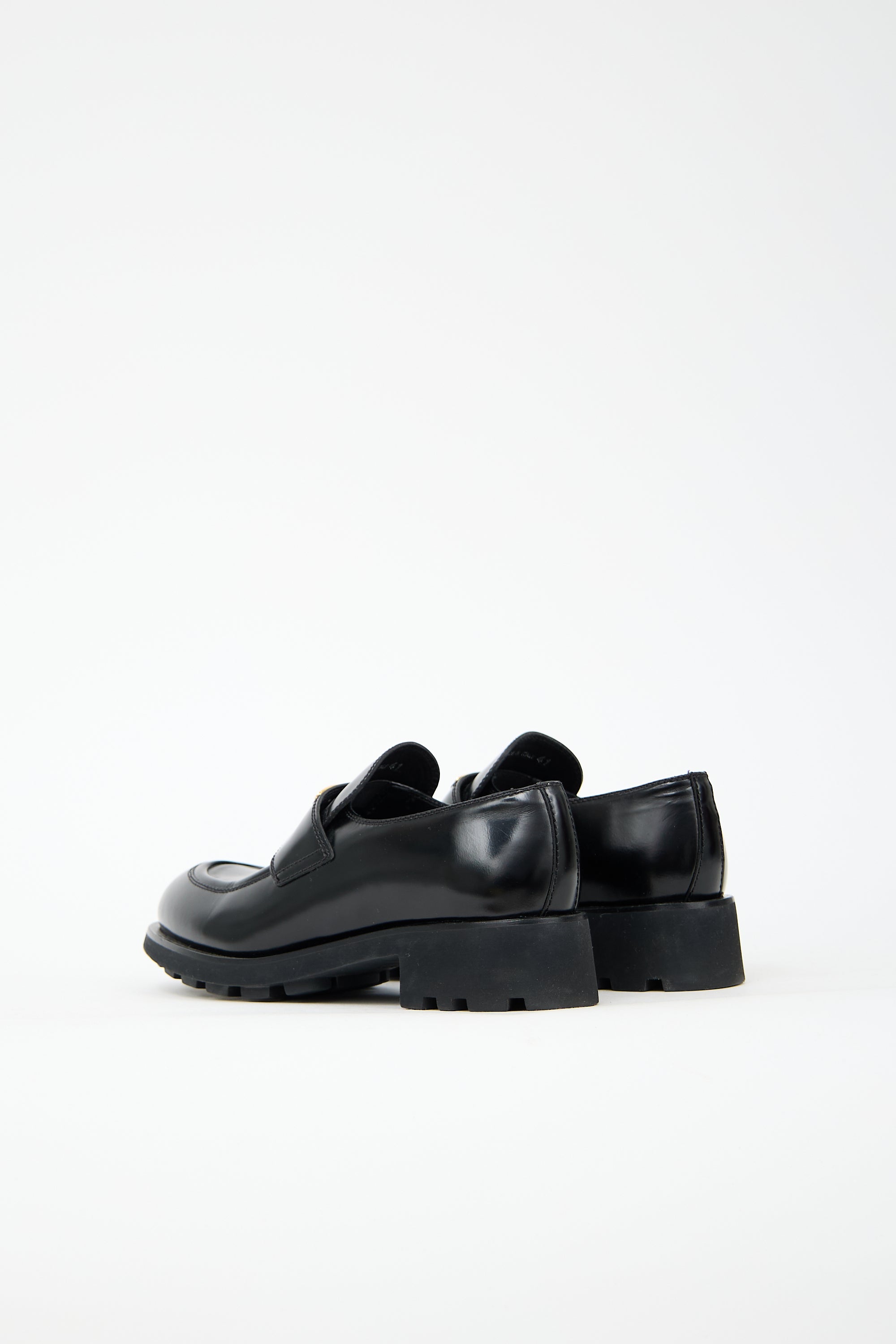 Prada Patent Leather Platfrom Penny Loafer