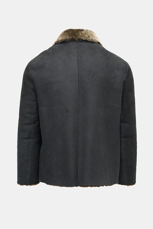 Prada Vintage Fur Lined Leather Jacket
