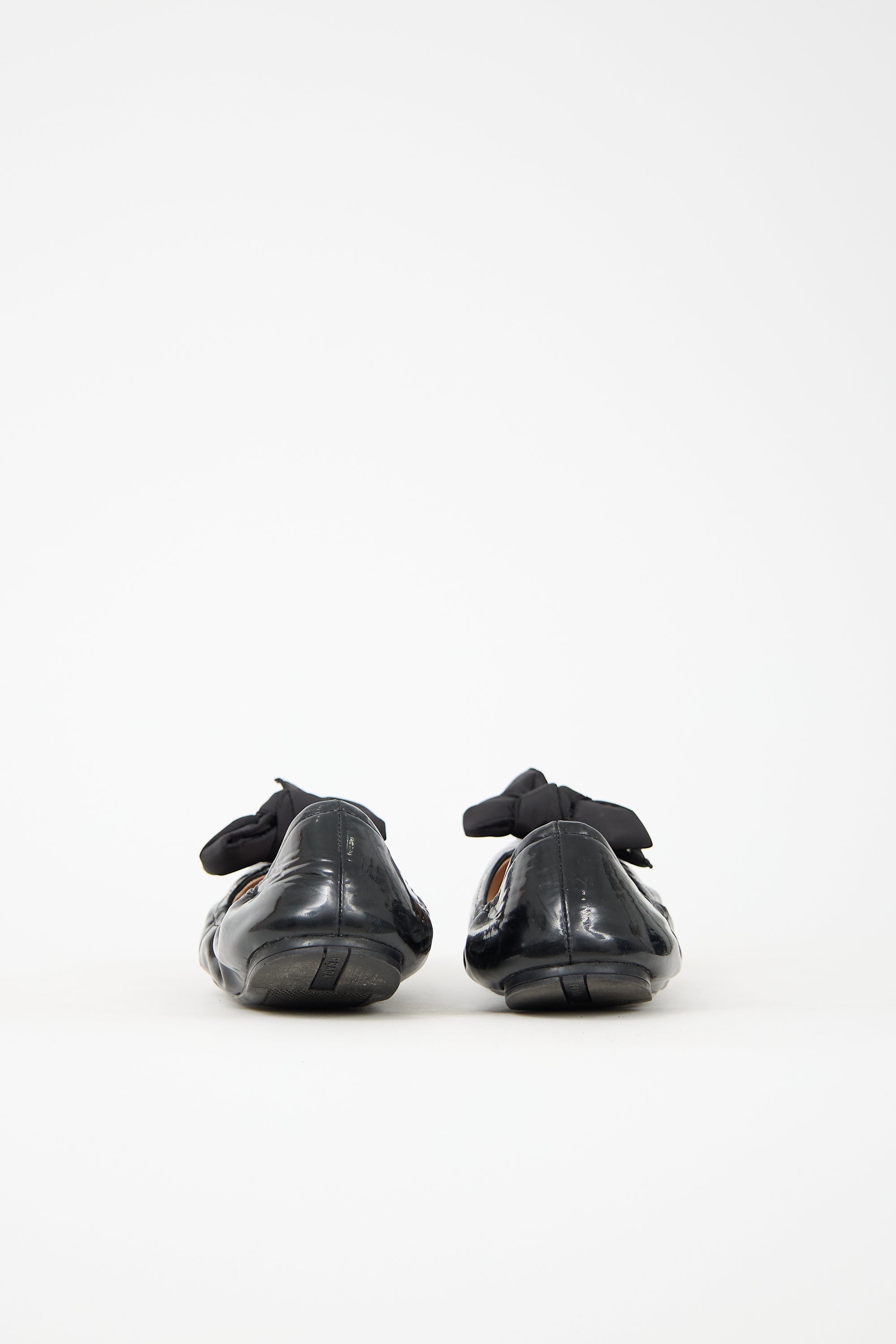 Prada Patent Bow Elastic Flat