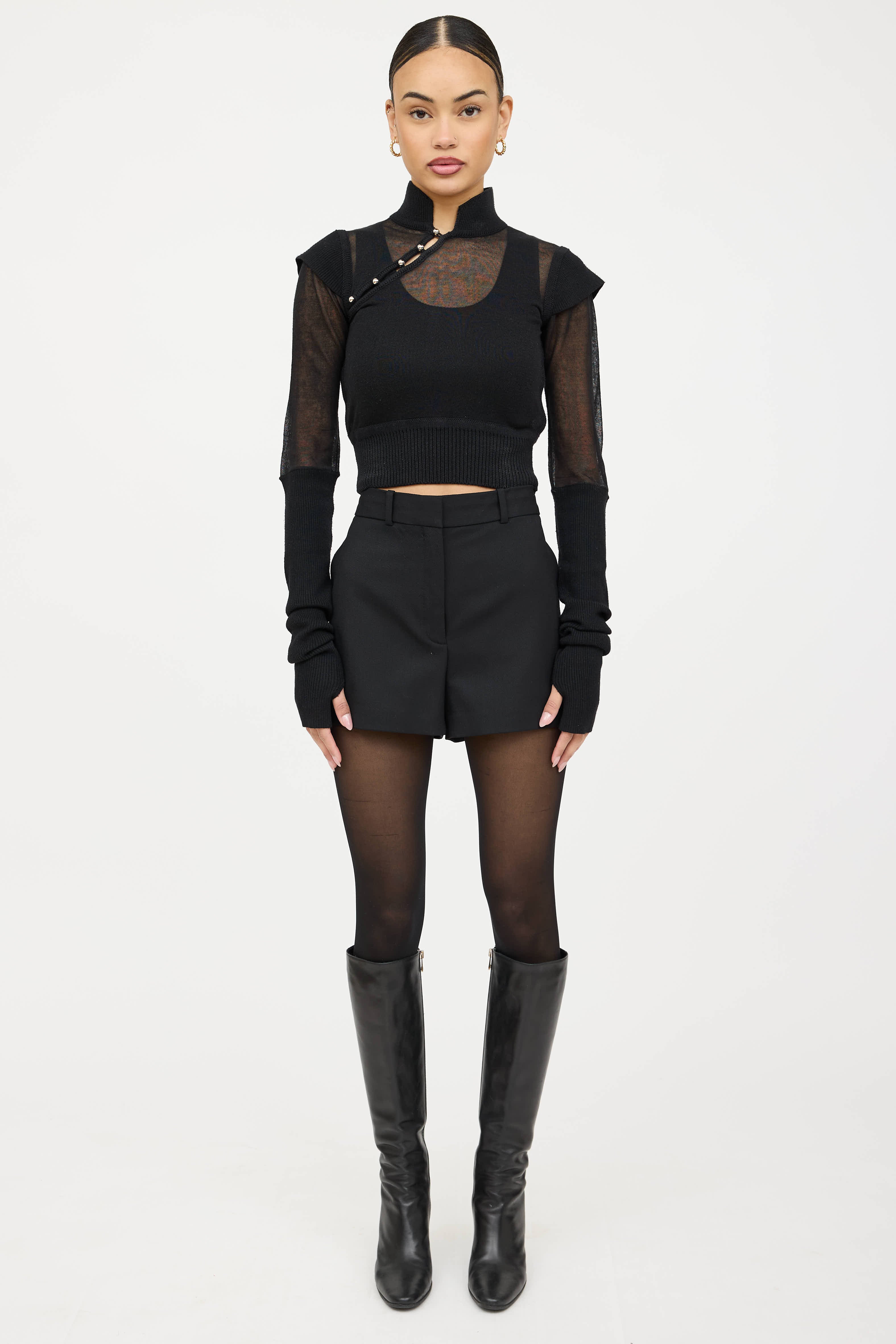 Private Policy Knit Asymmetric Top