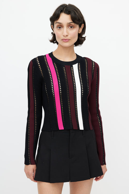 Proenza Schouler Black & Multicolour Cut Out Knit Sweater