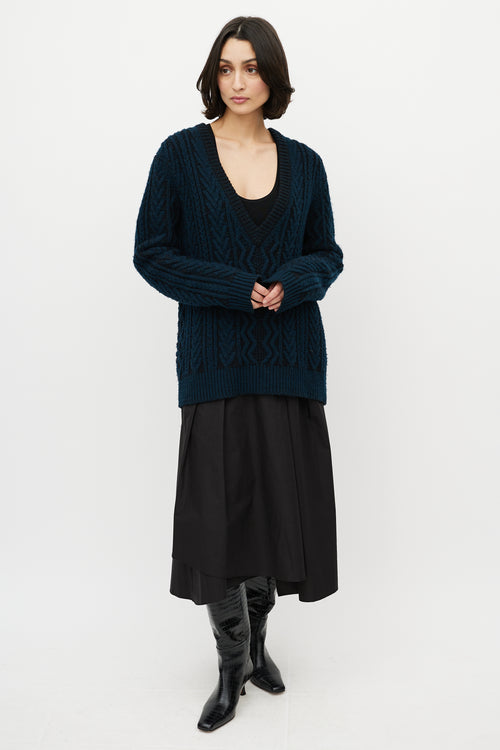 Proenza Schouler Black & Navy Cashmere Oversized Sweater