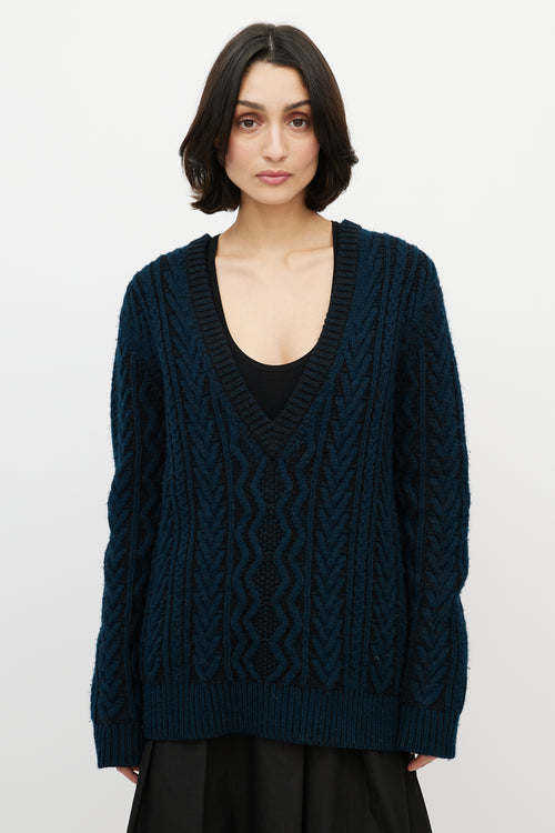 Proenza Schouler Black & Navy Cashmere Oversized Sweater