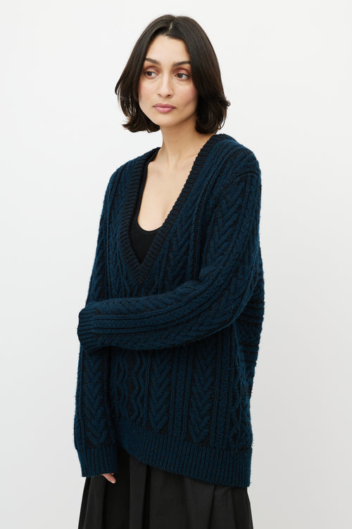 Proenza Schouler Black & Navy Cashmere Oversized Sweater