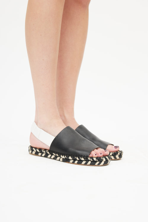 Proenza Schouler Black & White Espadrille Slingback Sandal