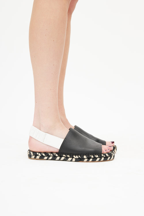 Proenza Schouler Black & White Espadrille Slingback Sandal