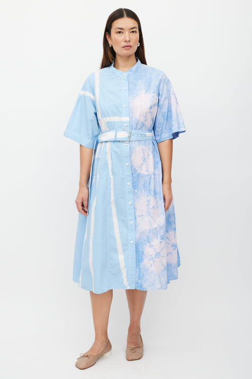 Proenza Schouler Blue & Multicolour Dye Button Up Dress