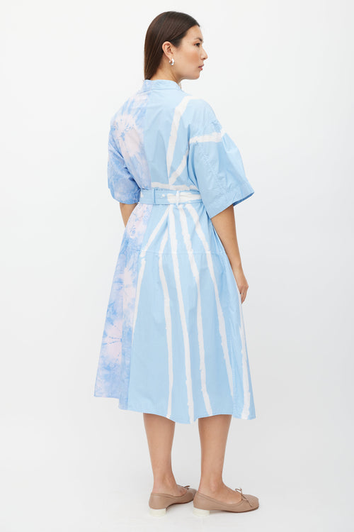 Proenza Schouler Blue & Multicolour Dye Button Up Dress