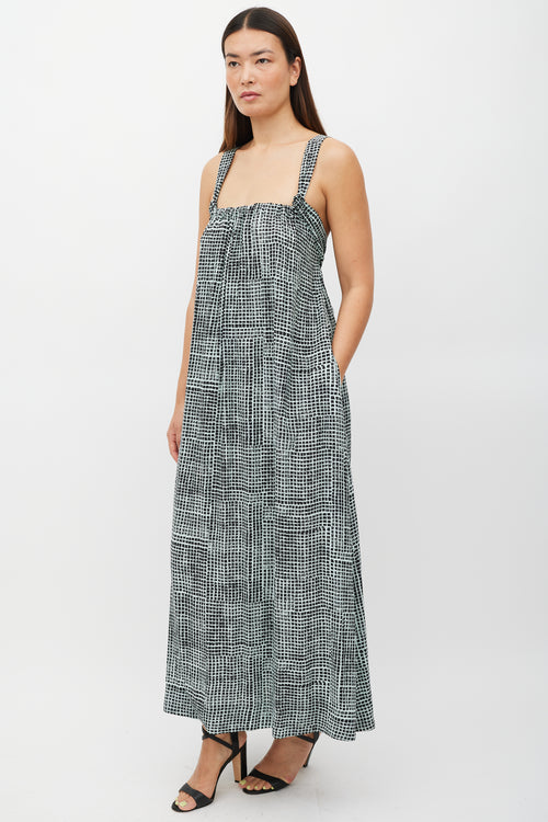 Proenza Schouler Green & Black Grid Wrap Dress