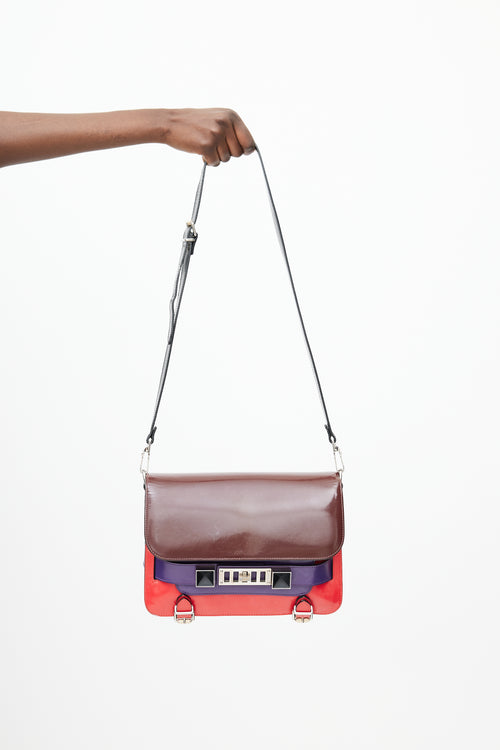 Proenza Schouler Red & Purple PS11 Leather Bag