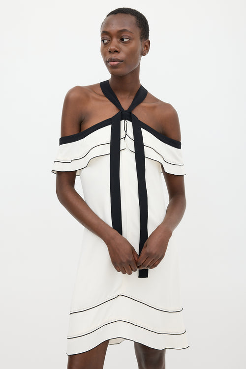 Proenza Schouler White & Black Ruffled Dress