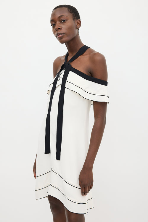 Proenza Schouler White & Black Ruffled Dress