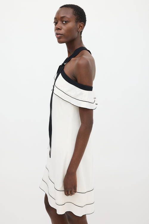 Proenza Schouler White & Black Ruffled Dress
