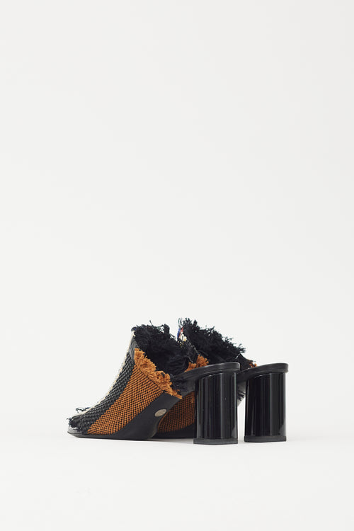 Proenza Schouler Black & Multicolour Woven Fringe Block Heel