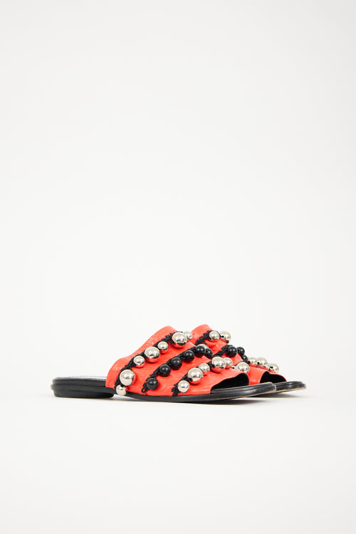 Proenza Schouler Leather Beaded Slide