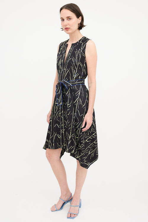 Proenza Schouler Silk Twill Stem Print Dress