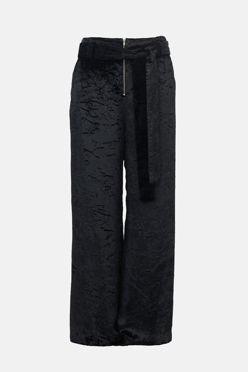 Proenza Schouler Velvet Belted Wide Leg Trouser