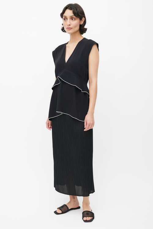Proenza Schouler Black & White Ruffled Top