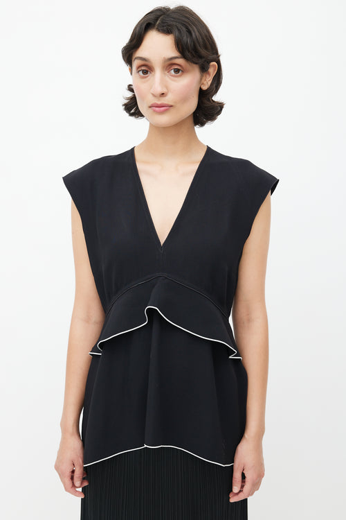 Proenza Schouler Black & White Ruffled Top
