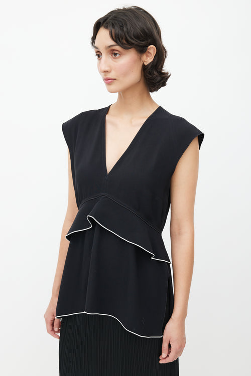 Proenza Schouler Black & White Ruffled Top