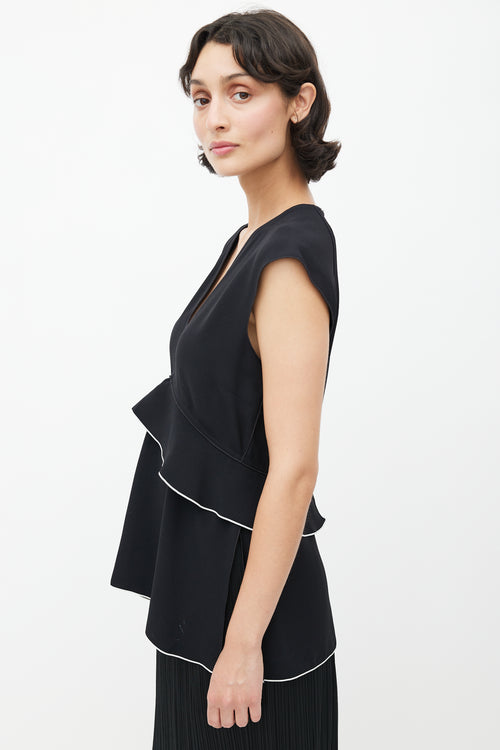 Proenza Schouler Black & White Ruffled Top