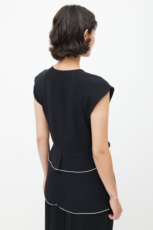 Proenza Schouler Black & White Ruffled Top