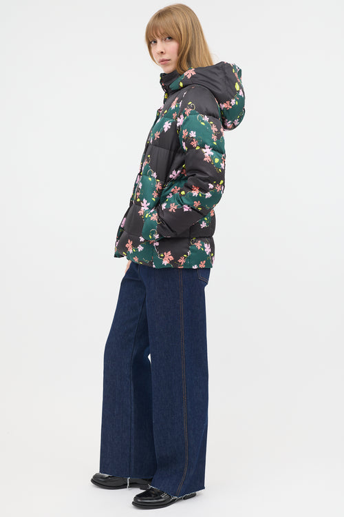 Emilio Pucci Down & Satin Printed Puffer Jacket