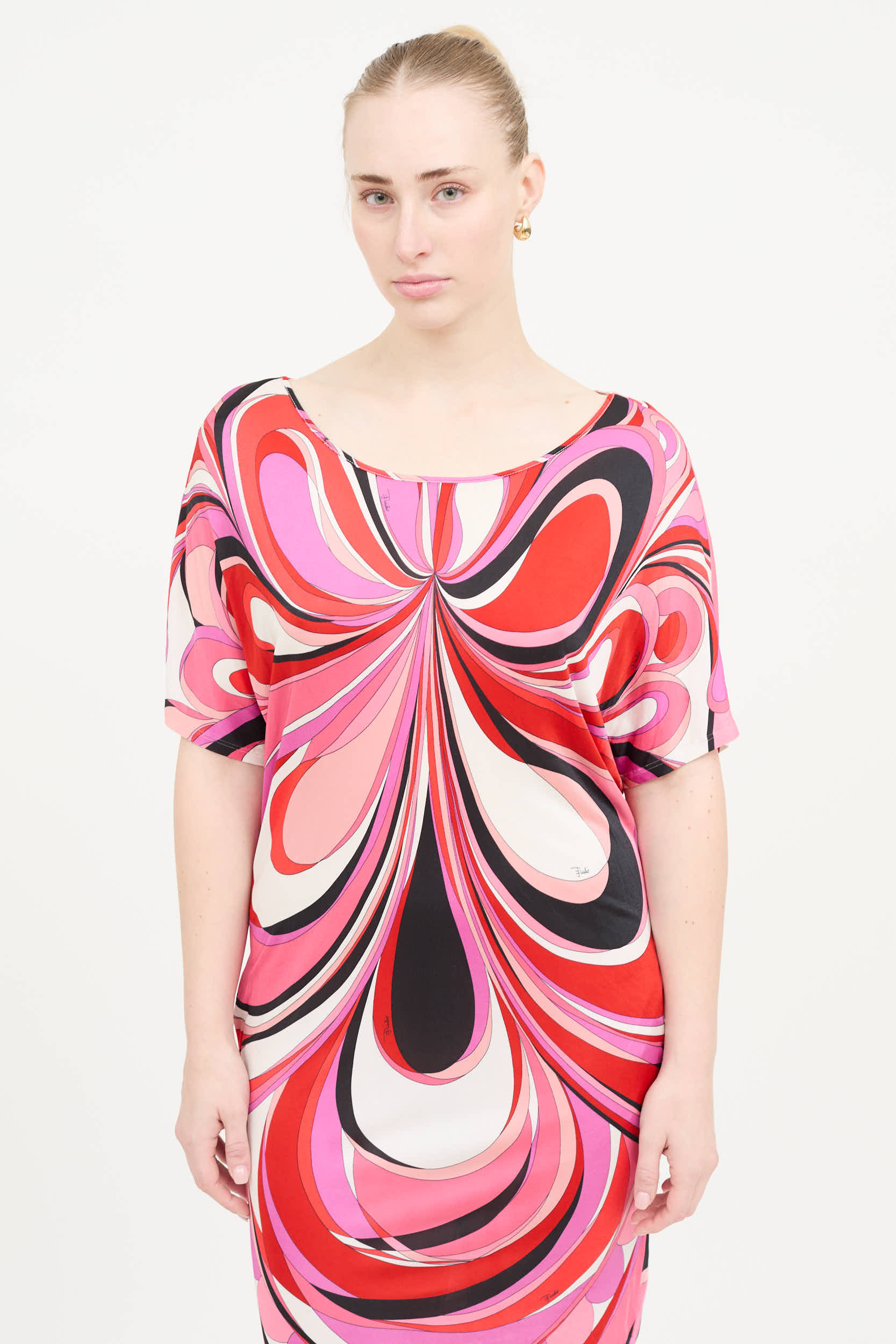 Emilio Pucci Printed Short Sleeve Dress