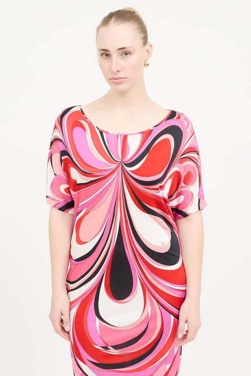Emilio Pucci Printed Short Sleeve Dress