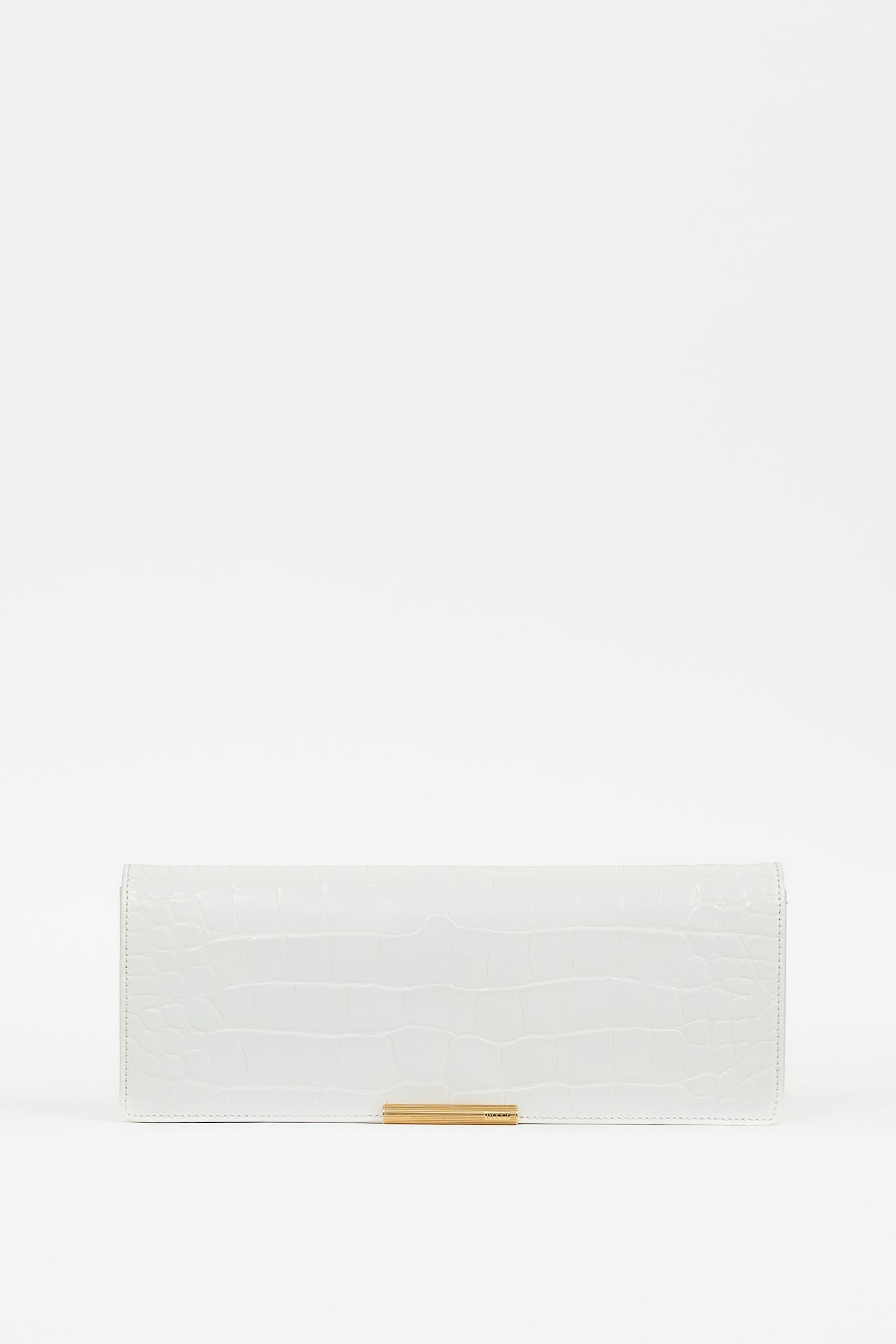 Emilio Pucci White Embossed Leather Clutch