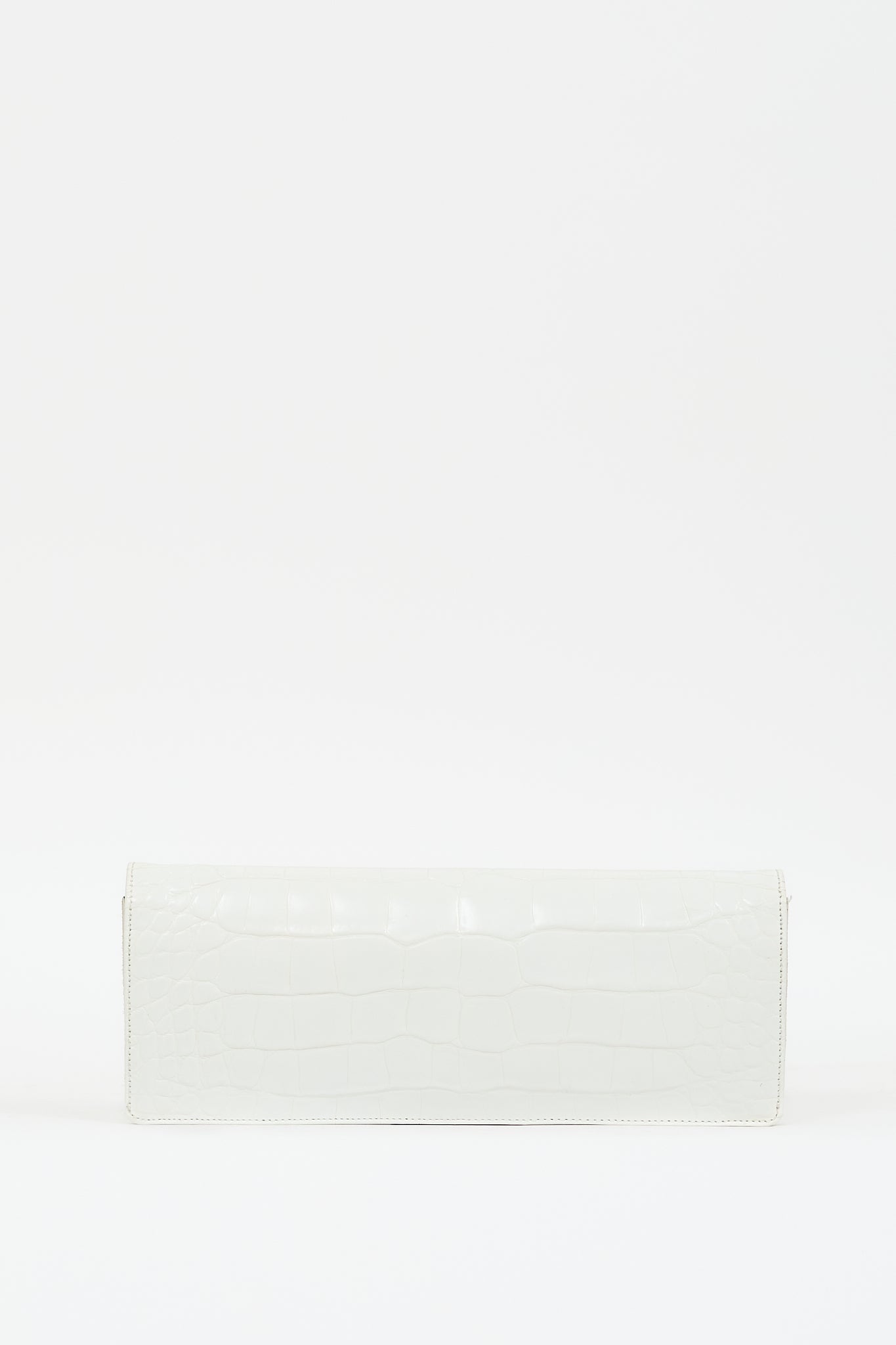 Emilio Pucci White Embossed Leather Clutch