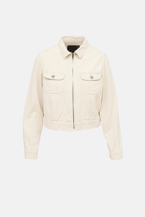 R13 Cropped Rider Denim Jacket