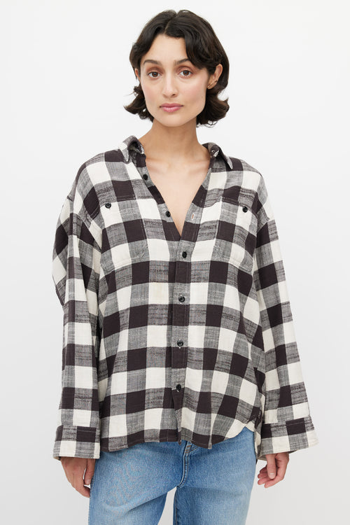 R13 Black & White Plaid Shirt
