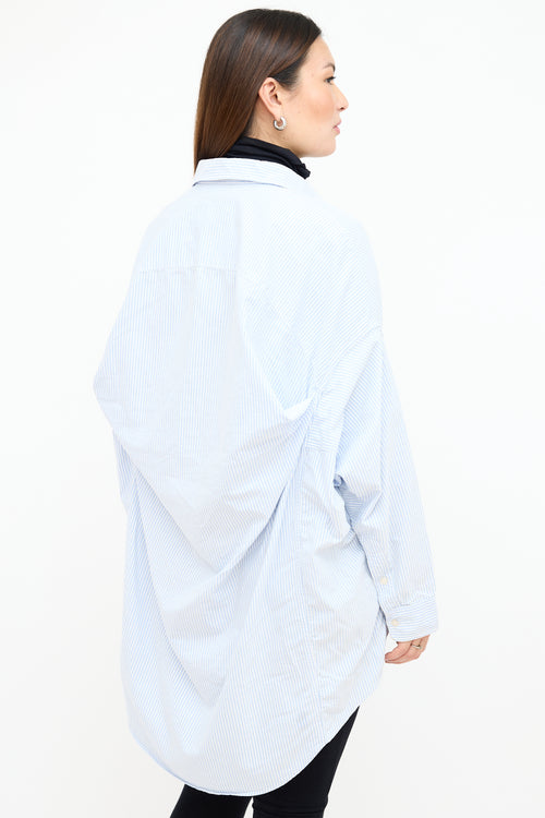 R13 White & Blue Striped Shirt