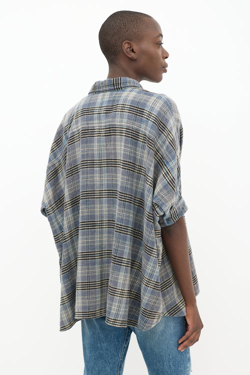R13 Blue & Multicolour Plaid Shirt
