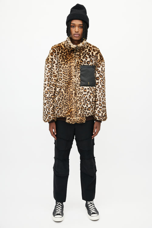 R13 Brown & Black Oversized Reversible Jacket