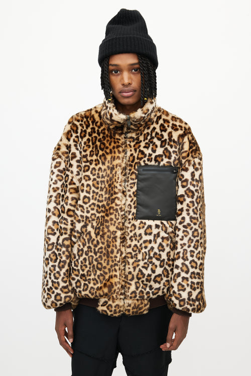 R13 Brown & Black Oversized Reversible Jacket